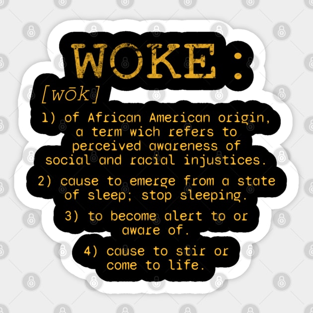 Woke definition meaning dictionary style Woke Sticker TeePublic